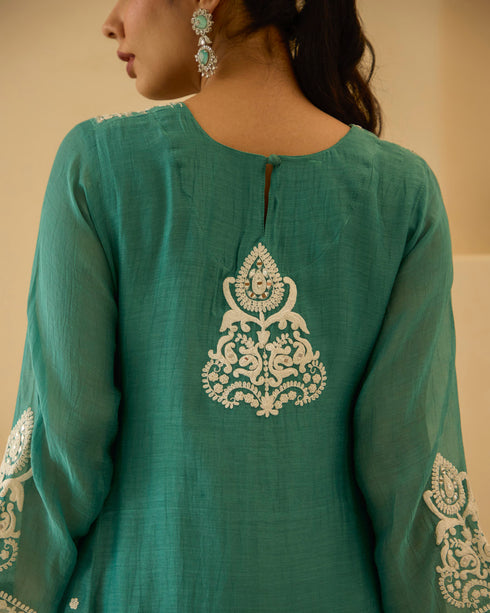 Rama Green – Dori Embroidered A-Line Suit Set
